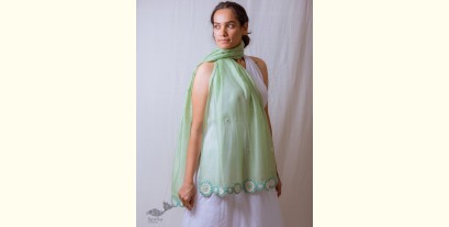A Symphony in Color | Hand Knitted Crochet Chanderi Stole - B