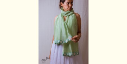A Symphony in Color | Hand Knitted Crochet Chanderi Stole - B