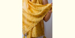 A Symphony in Color | Hand Knitted Crochet Chanderi Stole - D90