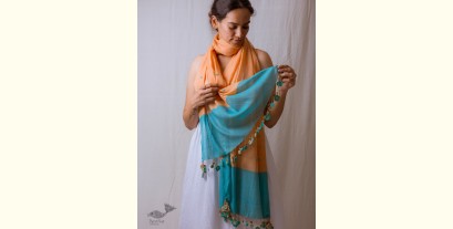 A Symphony in Color | Hand Knitted Crochet Chanderi Stole - E