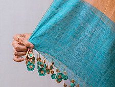 A Symphony in Color | Hand Knitted Crochet Chanderi Stole - E