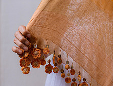 A Symphony in Color | Hand Knitted Crochet Chanderi Stole - F