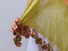 A Symphony in Color | Hand Knitted Crochet Chanderi Stole - G