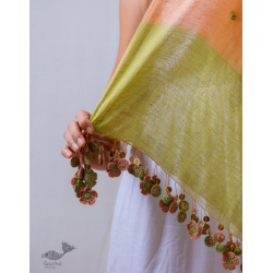 A Symphony in Color | Hand Knitted Crochet Chanderi Stole - G