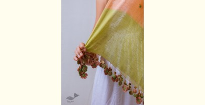 A Symphony in Color | Hand Knitted Crochet Chanderi Stole - G