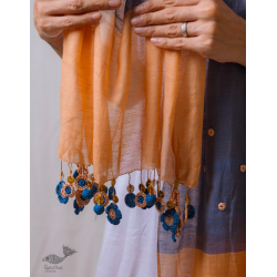 A Symphony in Color | Hand Knitted Crochet Chanderi Stole - H