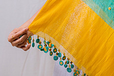 A Symphony in Color | Hand Knitted Crochet Chanderi Stole - I