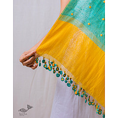 A Symphony in Color | Hand Knitted Crochet Chanderi Stole - I