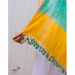 A Symphony in Color | Hand Knitted Crochet Chanderi Stole - I