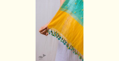 A Symphony in Color | Hand Knitted Crochet Chanderi Stole - I