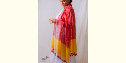 A Symphony in Color | Hand Knitted Crochet Chanderi Stole - J