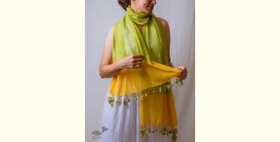 A Symphony in Color | Hand Knitted Crochet Chanderi Stole - L