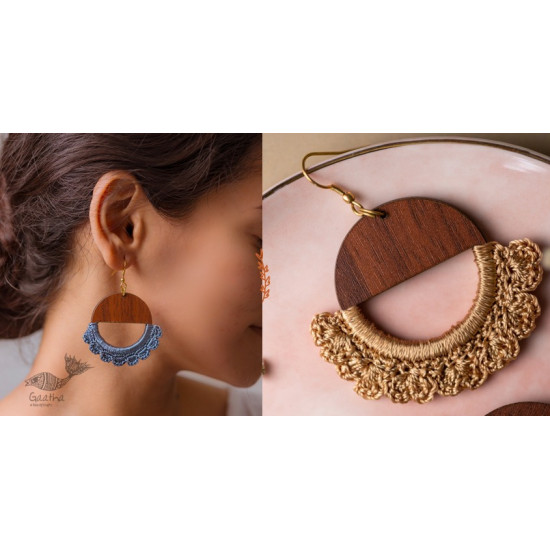 shop online Crochet handcrafted Swing Earrings Moon 