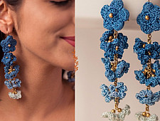 Crochet | Indigo Shower Floral Danglers