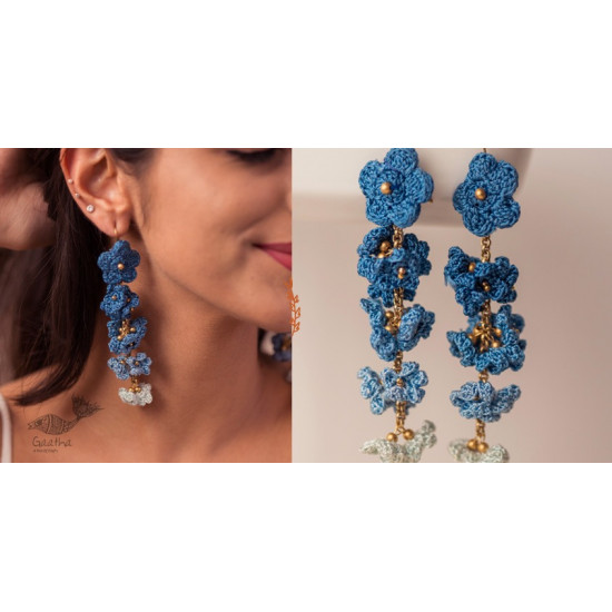 Indigo Shower Floral Danglers