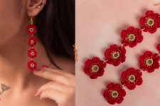 Crochet | Red Daisies Danglers