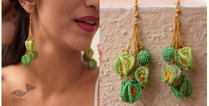 Crochet | Swing Earrings ~ Green Bougainvillea