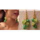 shop online Crochet handcrafted earring - Green Bougainvillea