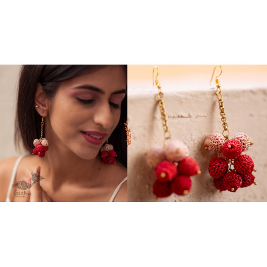 shop online Crochet handcrafted earring - Red Ombre