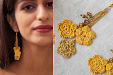 Crochet | Swing Earrings ~ Yellow Poppies