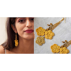 Crochet | Swing Earrings ~ Yellow Poppies