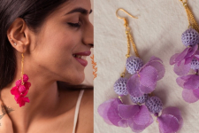 Crochet | Swing Floral Earrings ( Three Options - Pink / Purple / Yellow )