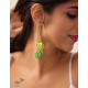 shop online Crochet handcrafted earring - Green Bougainvillea