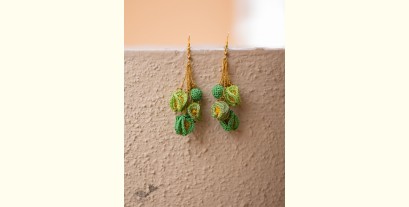 Crochet | Swing Earrings ~ Green Bougainvillea