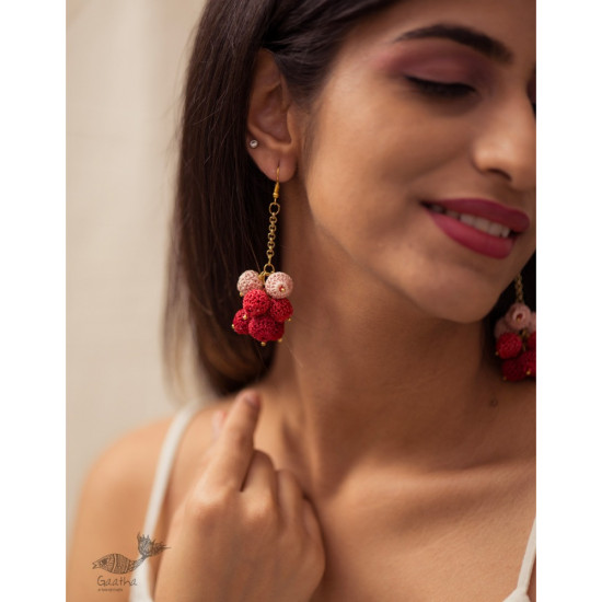 shop online Crochet handcrafted earring - Red Ombre