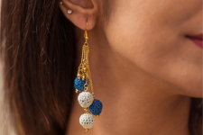 Crochet | Swing Earrings ( Two Options - Blue/ Multi )