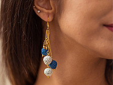 Crochet | Swing Earrings ( Two Options - Blue/ Multi )