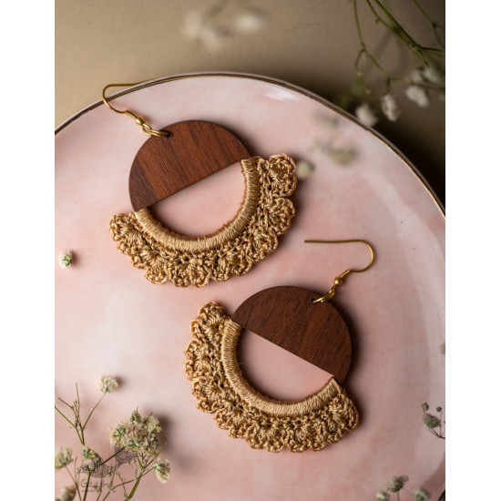 shop online Crochet handcrafted Swing Earrings Moon 