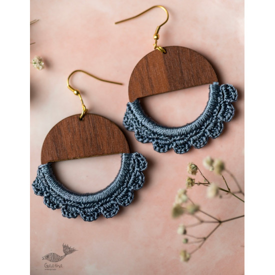 shop online Crochet handcrafted Swing Earrings Moon 