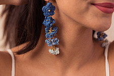 Crochet | Indigo Shower Floral Danglers