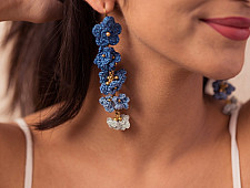 Crochet | Indigo Shower Floral Danglers