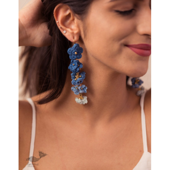 Indigo Shower Floral Danglers