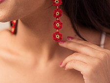 Crochet | Red Daisies Danglers