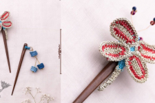 Crochet ✩ Crochet Butterfly & Tiki Hair Sticks (Pair)