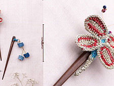Crochet ✩ Crochet Butterfly & Tiki Hair Sticks (Pair)