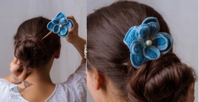 Crochet ✩  Hair Stick - Blue Lotus 