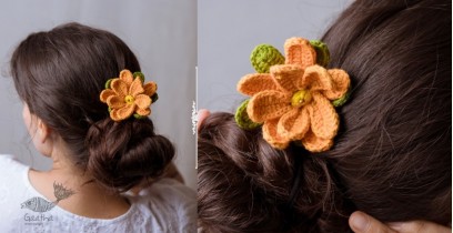 Crochet ✩ Hair Stick -Mustard Camellia 