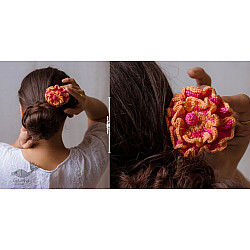 Crochet ✩ Hair Stick - Pink Poppy  