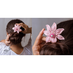 Crochet ✩ Hair Stick - Soft Pink Cosmos 