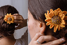 Crochet ✩ Hair Stick - Sunflower 