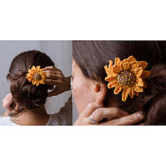 Crochet ✩ Hair Stick - Sunflower 