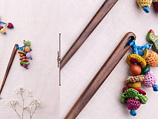 Crochet ✩ Handmade Crochet Hair Stick ~ Butterfly & Bird Pair