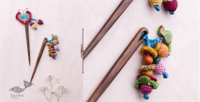 Crochet ✩ Handmade Crochet Hair Stick ~ Butterfly & Bird Pair