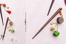 Crochet ✩ Multi colored Crochet & Block Hair Sticks (Pair)