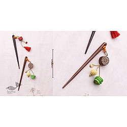 Crochet ✩ Multi colored Crochet & Block Hair Sticks (Pair)