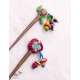 shop Multi coloured Bird Butterfly Hair Stick (Pair) ~ Green